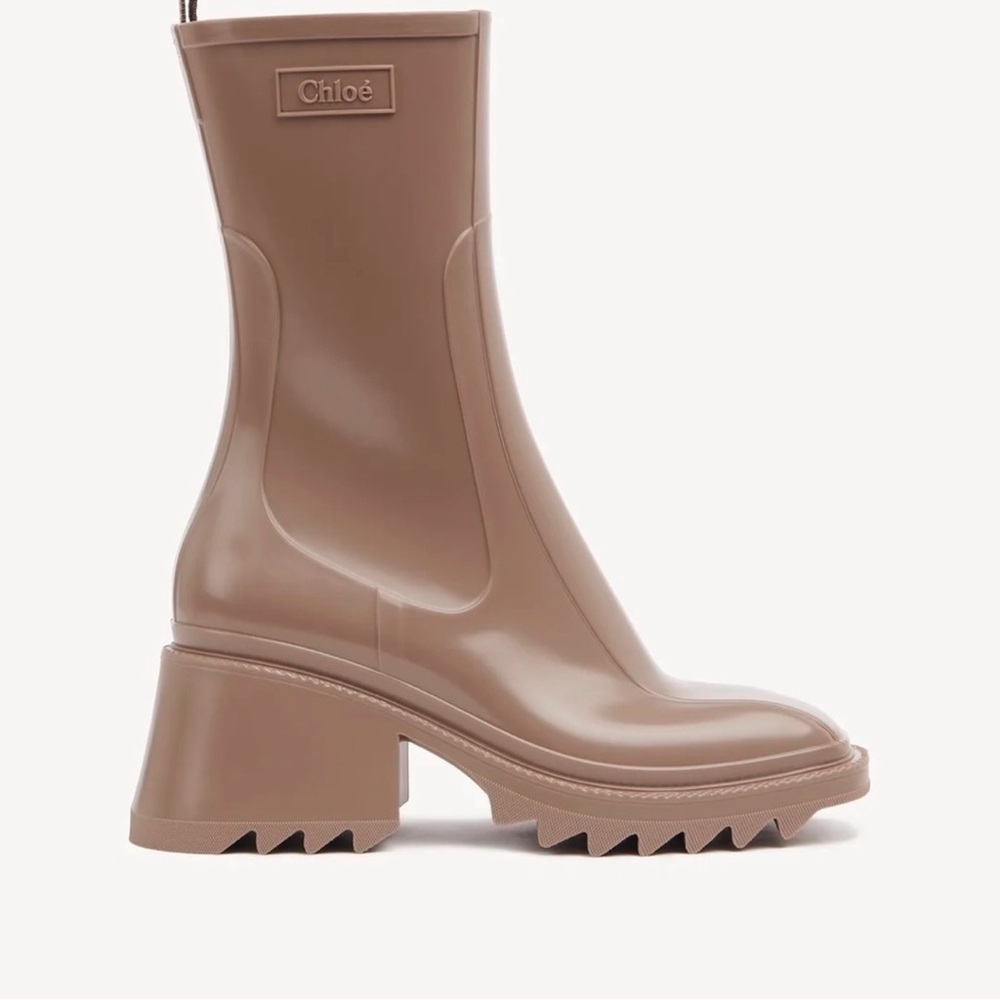 Chloe Betty PVC Rain Boots- Dark Greige EU 38 - Picture 2 of 4
